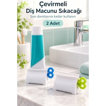 Çevirmeli Diş Macunu Sıkacağı Tüp Sıkma Aparatı 1 Adet Beyaz Gövde, Çevirme Kolu Karışık Renk