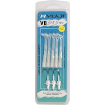 Ryuji V8 Salt 8cm 5,5gr Silikon Yem Renk : White Silver