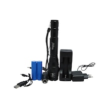 Watton Wt-241 Profesyonel Tx6 Şarjlı Zoomlu El  Feneri Siyah