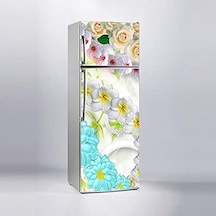 Buzdolabı Sticker Kaplama Dolap Kaplama Etiketi Renkli Çiçekler Çok Renkli