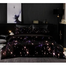 Space Çift Kişilik 4 Parça Luxury Nevresim Takımı Siyah