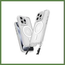 Bezos İphone 14 Pro Max Uyumlu Kılıf Enka Magsafe Silikon Kılıf - Şeffaf Hb006