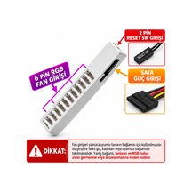 Next Gaming Orion 4 Adet Reverse Ters Bıçak Rgb 6 Pin 120mm Siyah Fan + Rgb Hub Set