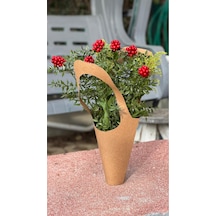 10 Adet Kokina Çiçeği İçin Kraft Çanta Kağıt Saksı, Buket Ve Saksı Çiçek Taşıma Çantası