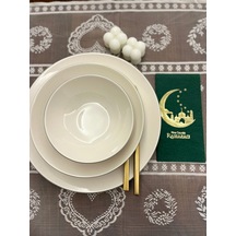 Gold Yaldızlı Yeşil Hoşgeldin Ramazan Yeni Ay Desenli Garson Peçete 16 Lı