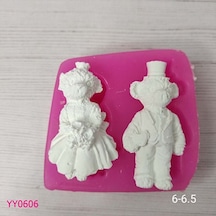 Yy0606 Gelin Damat Ayıcık Silikon Kalıp