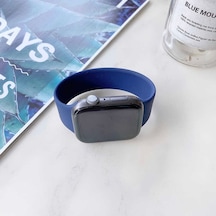 Apple Uyumlu  Watch 38 MM Krd-31 Solo Loop Large Kordon-Mavi