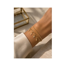 Charm Detaylı Altın Renk Kadın Bileklik