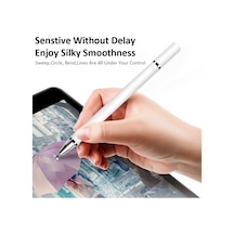 Jms  Parmak İzi Önleyici  Tablet İçin Çift Ekranlı Dokunmatik Kapasitif Çizim Kalemi Stylus Siyah