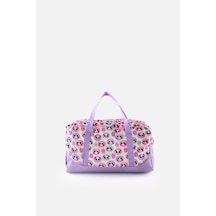 İcone Bag Baskılı Spor Çanta, Cepli Spor Çanta, Fermuarlı Detaylı Çocuk Spor Çanta, Lila