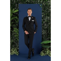 Efor Black 071slim Fit Çıkarılabilir Saten Yaka Kruvaze Siyah Damatlık Smokin Takım Siyah Efor Black 071slim Fit Çıkarılabilir Saten Yaka Kruvaze Siyah Damatlık Smokin Takım Siyah