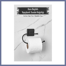 Bezos Yapışkanlı Kare Başlıklı Siyah Tuvalet Kağıtlığı Dlra