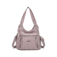 Smart Bags Kadın Günlük Orta Boy Omuz Çantası Yumuşak Tasarım Çok Cepli 1861-7 Pudra