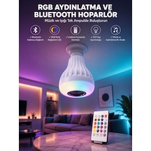 Kablosuz Bluetooth Hoparlör Led Lamba - Uuczlambahoparlör3-1