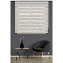 Bambu Zebra Stor Perde 1002 Bej Ofis Mutfak Balkon Çocuk Odası Yatak Odası Salon Perdesi Lüx Sütlü Kahve Gold