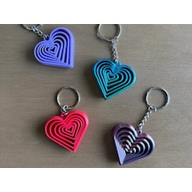 3d Baskı Kalp Fidget Anahtarlık - Hareketli Stres Oyuncağı Ve Çanta Süsü-mor