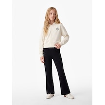 Koton Beli Lastikli Basic İspanyol Paça Pantolon Siyah 7wkg40118ak
