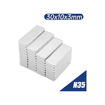 Köşeli Neodyum Mıknatıs Dikdörtgen 30X10X3 Mm - 5 Adet