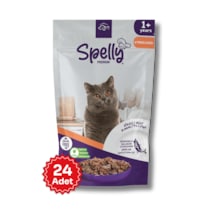 Spelly Premium Somonlu Kısırlaştırılmış Yetişkin Kedi Konservesi 24 x 85  G