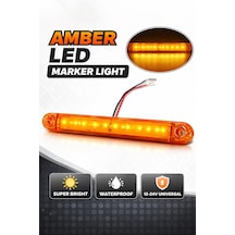 Parmak Lamba 12 Led Seffaf Cam Uzun Tıp 16.5cm- Emr.54 Amber