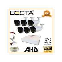 2 Mp 1080p 6 Dış Mekan Kameralı Ahd Güvenlik Seti