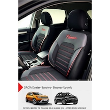 Premium Serisi Lüks Keten Oto Koltuk Kılıfı Dacia Sandero-stepway-duster Uyumlu Siyah