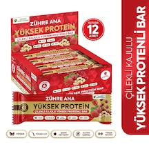 Çilekli Kajulu Yüksek Proteinli Bar, Şeker İlavesiz 40 Gr X 12 Adet
