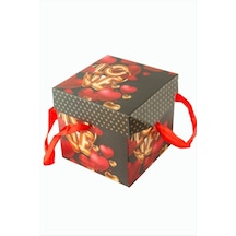 Cosmotex Love Yazılı Simli Kare Hediyelik Kutu 22 Cm 191045 - Kırmızı