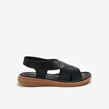Nero Black Sandalet Kadın 49m1 Frau Cachemıre Comforttech Leather Sandals Wıth Back Strap siyah