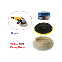 180mm Cırt Taban Peluş Bone Pasta Cila Seti Oto Araç Kaporta Boya N11.289