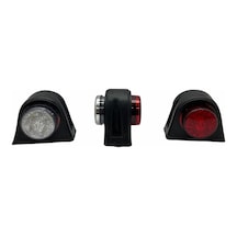 12v-24v Takoz Lambası Büyük Beyaz-kırmızı 5 Ledli