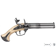 Denix 18th France 3 Barrel Pistol 30cm Koleksiyon Obje