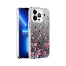 Apple Uyumlu iPhone 13 Pro Max Kılıf Desenli Zore Silver Sert Kılıf