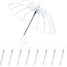 Genel Marka Şeffaf Şemsiye 90 Cm 8 Telli Fiberglass İskelet Pvc Kumaş Baston Saplı