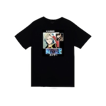 Stoned&Fame Blue Lock, Michael Kaiser Anime Baskılı Unisex %100 Pamuk Siyah T-shirt SIYAH