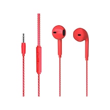 Lenovo Lecoo Eh104r 3.5 Mm Jacklı Kablolu Kulak İçi Mikrofonlu Kulaklık Kırmızı