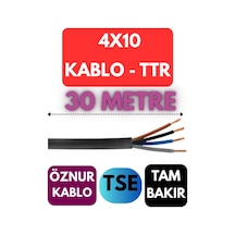Öznur 4x10 Ttr Kablo Metre Seçenekli Siyah - 30 Metre