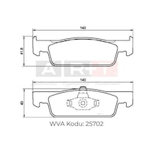 ART Disk Fren Balatası Ön Renault Clıo Iv 12 Symbol-ıı 08 Sandero-ıı 12 Twıngo-ııı 14 / Dacıa Logan 13 Ince Tıp 1 Tk