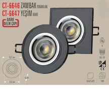 Ct-6647 Yeşim Kare Cam Spot Ampülsüz 5 Adet Beyaz