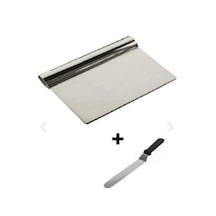 Pasta Sıvama Spatulası + Çelik Spatula Hamur Kazıyıcı 2li