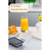 16015 2 Li Mini Bpa Içermez Yapışmaz Silikon Bas Çıkar Buz Kalıbı- Silikon Buz Kalıbı Buzluk Silikon Diğer