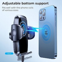 Hp-a04 15w Kablosuz Şarj Araba Telefon Tutucu Ayarlanabilir Cam Ve Torpido İçin Yüksek Kalite Premium
