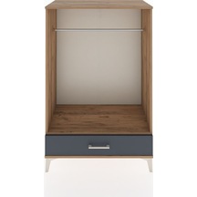 Hyperion Dolap Tek Raflı Tek Çekmeceli Tek Askılı 88x44x134 Çam-antrasit Atlas Çam