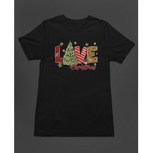Bumeta Love Christmas Unisex Tişört T-shirt Siyah