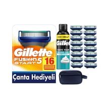 Gillette Fusion Start 16 Yedek Tıraş Bıçağı + Köpük 300 ML + Çanta
