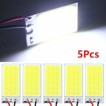 Yeni 5 Adet Dc12v Beyaz Cob 18led Paneller Araba İç Kubbe Ampul T10 Festoon 12 V Lamba Cob Led Panel Işıkları