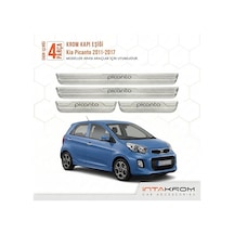 Kia Picanto 2011-2017 Uyumlu Satine Krom Kapı Koruma Eşiği 4 Parç