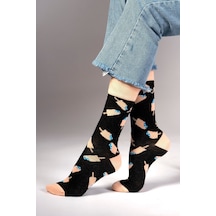Ozzy Socks Ice Cream Desenli Çorap Siyah