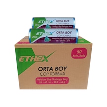 Ethex Orta Boy Çöp Torbası 50 Adet Mavi 55 x 60 CM