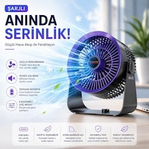 Masaüstü Vantilatör, Şarjlı Masaüstü Fan, 1200 Mah Batarya, Uzun Kullanım Süresi, 4 Kademeli Ayarlanır Güç Modu, Soğutucu Vantilatör, Sessiz Çalışma, Ergonomik Tasarım, Masaüstü Kullanım .